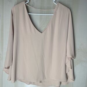 BCBGMAXAZRIA beige blush‎ short sleeve top blouse, size medium